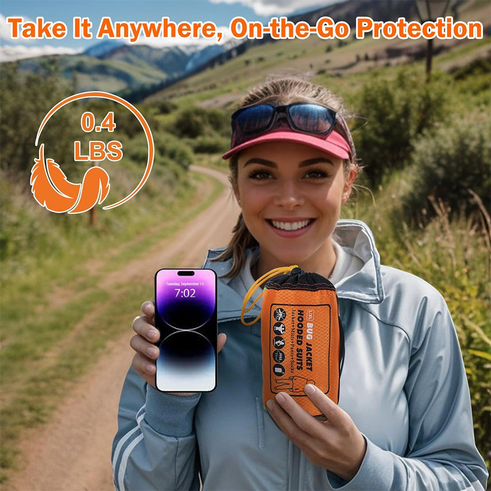 Mosquito Jacket with Hood and Mitts for Outdoor Camping Gardening - Bug Netting Clothing