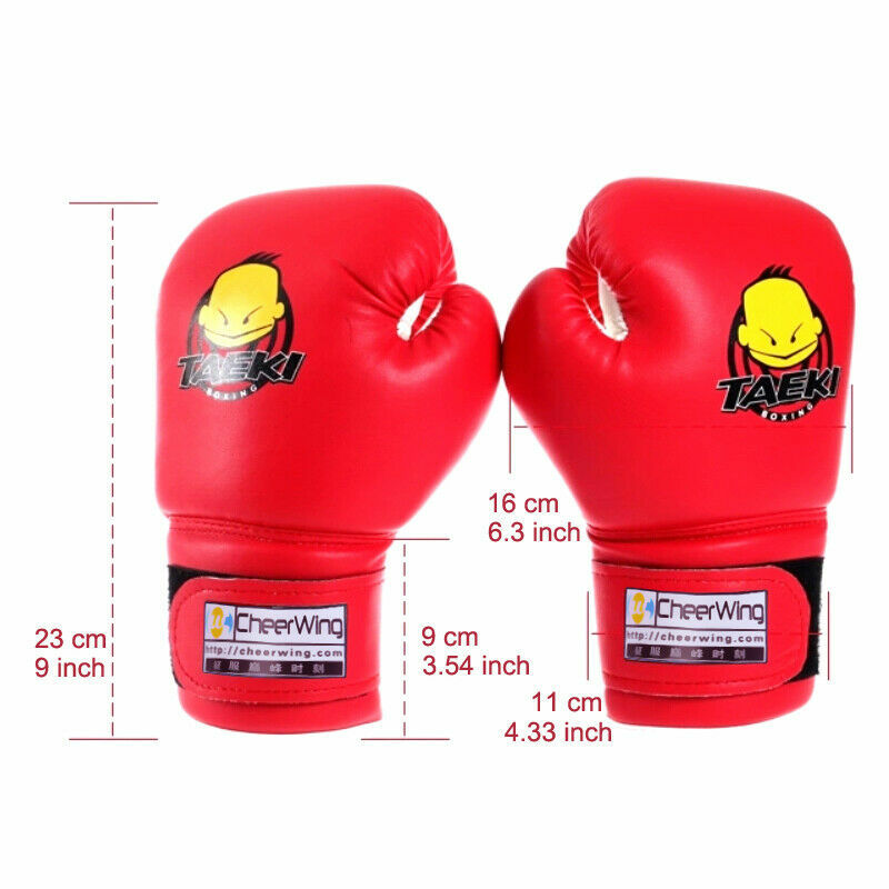 Kids Boxing Gloves 4oz PU Leather Sparring Training MMA Gloves for Children 5-10 Years