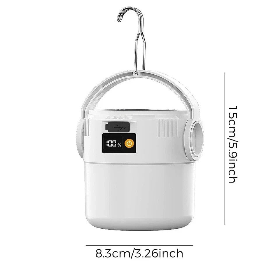 Portable Solar Rechargeable LED Camping Lantern with USB & Digital Display