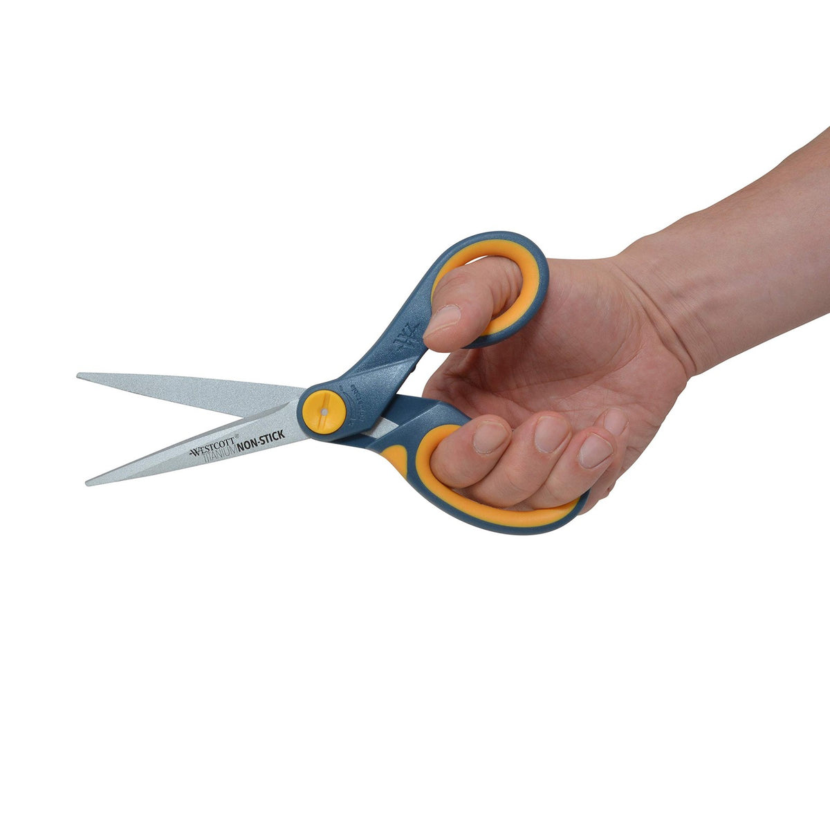 Non-Stick Titanium Scissors 8-Inch, 2-Pack - Gray and Yellow Home & Office Cutting Tools