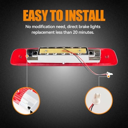 LED Third Brake Light for Toyota Highlander 2001-2003 - Waterproof High Mount Rear Lamp