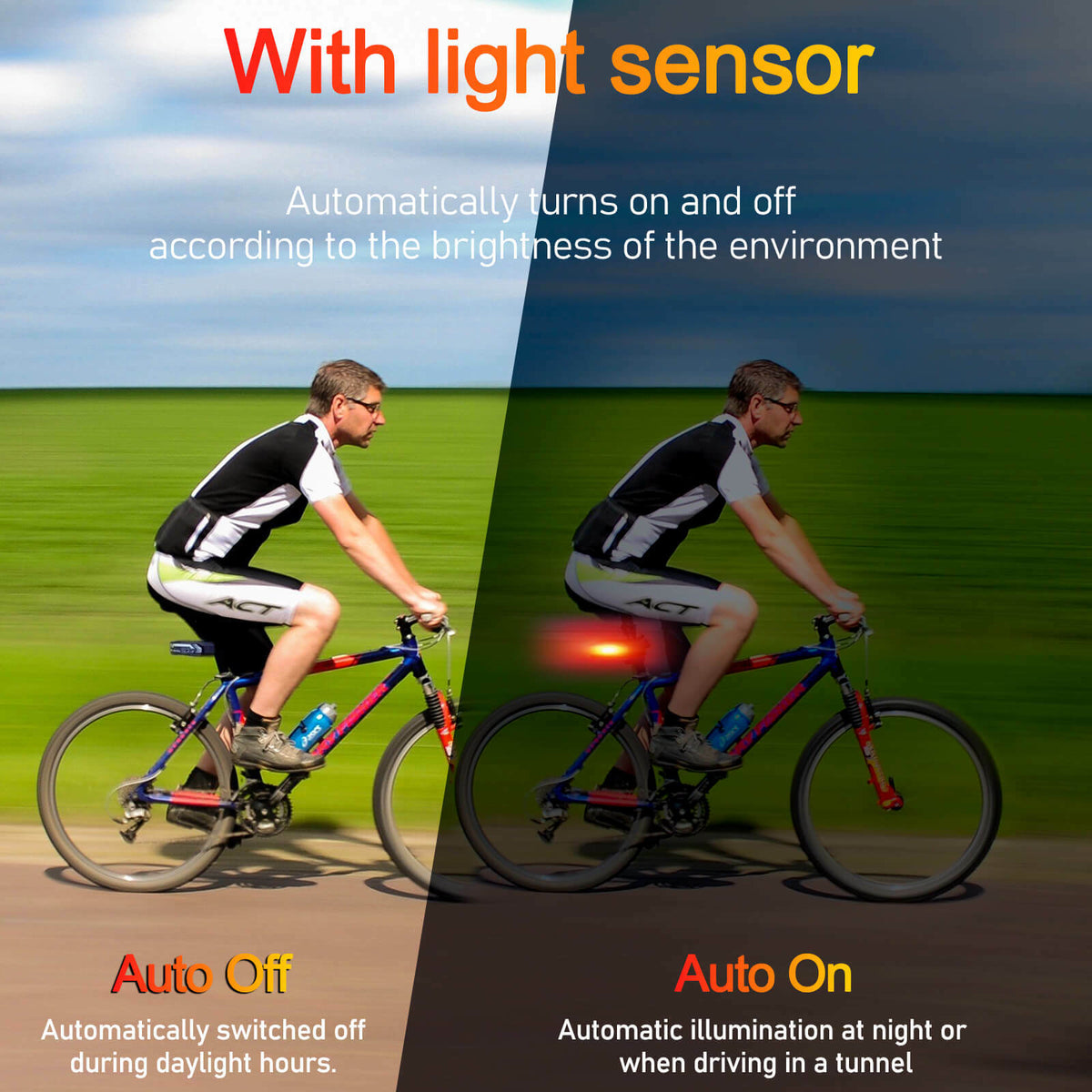 Wireless Bike Tail Light with Turn Signals & Brake Light - Waterproof, USB Rechargeable, 6 Modes
