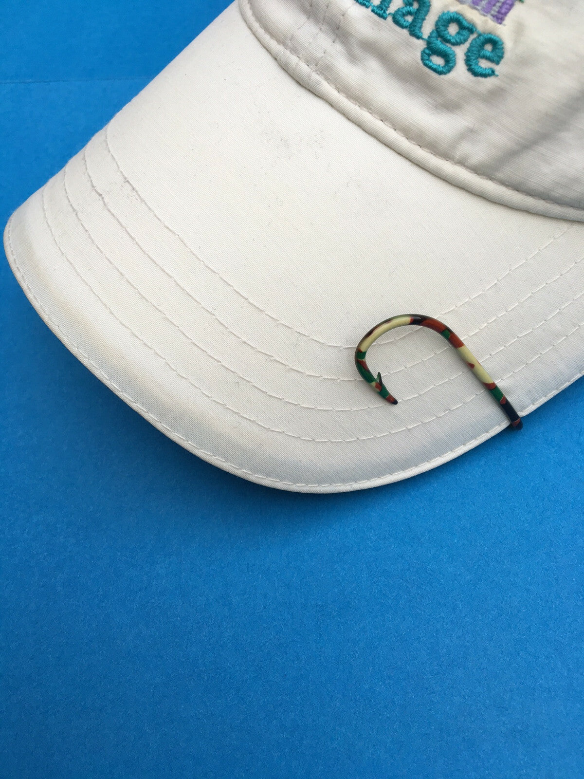 Fishing Hook Hat Pins Set - Gold, Camo & USA Flag Lapel Pins, Money Clips