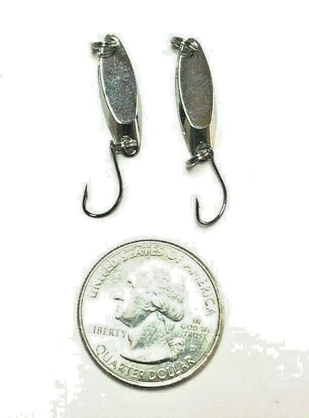 Fishing Lure Spoons Set - Kastmaster Style for Trout, Bass, Crappie - 1/16 oz, 1.5" Hooks, Silver & Gold