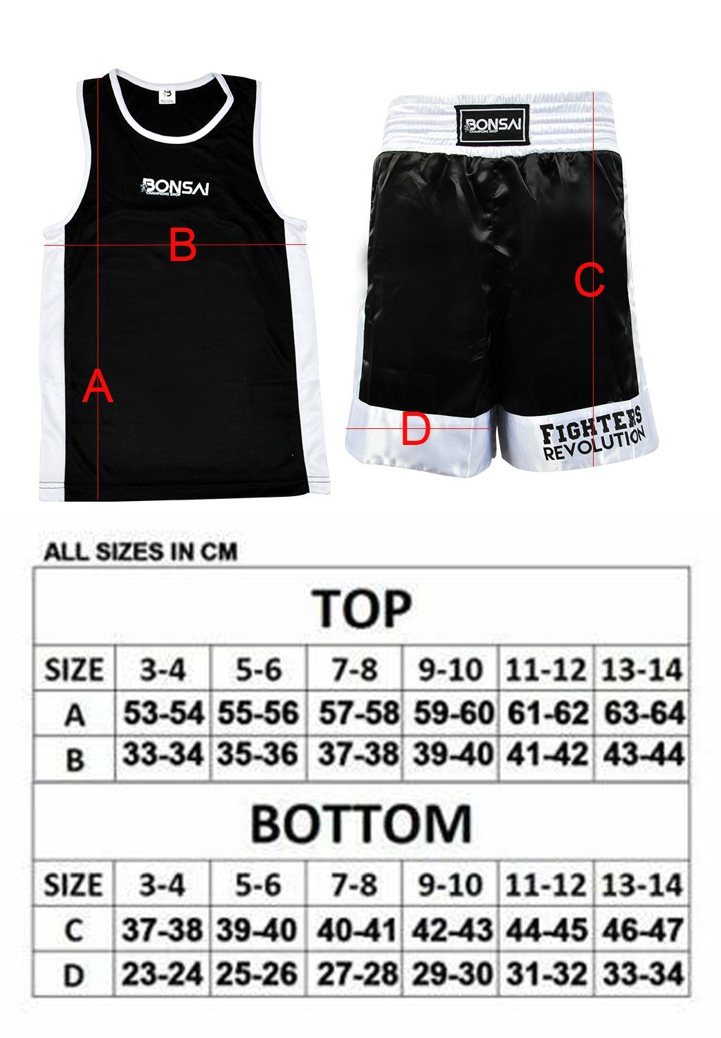 Kids Boxing Shorts & Top Set - 2-Piece Satin Martial Arts Training Outfit
