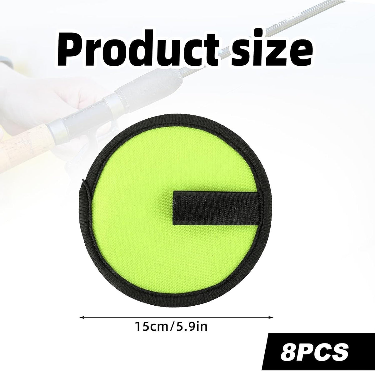 Fishing Lure Covers Set - 8 Green Hook Protectors for Rod Safety & Storage
