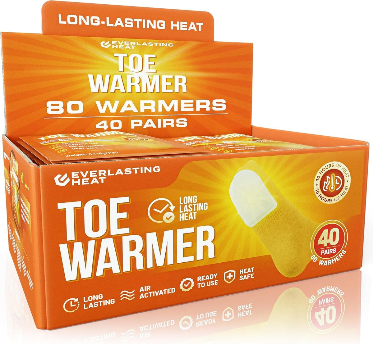 Disposable Toe Warmers Pack - Up to 10 Hours of Long-Lasting Heat for Cold Weather