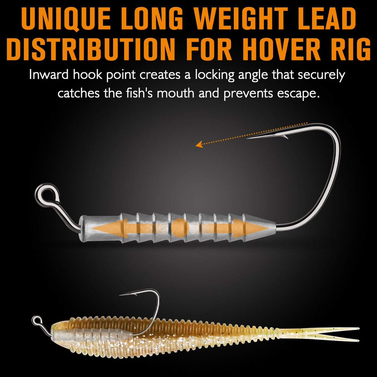 15PCS Bass Fishing Hover Rig Jig Heads 1/8oz - Carbon Steel Swimbait Hooks