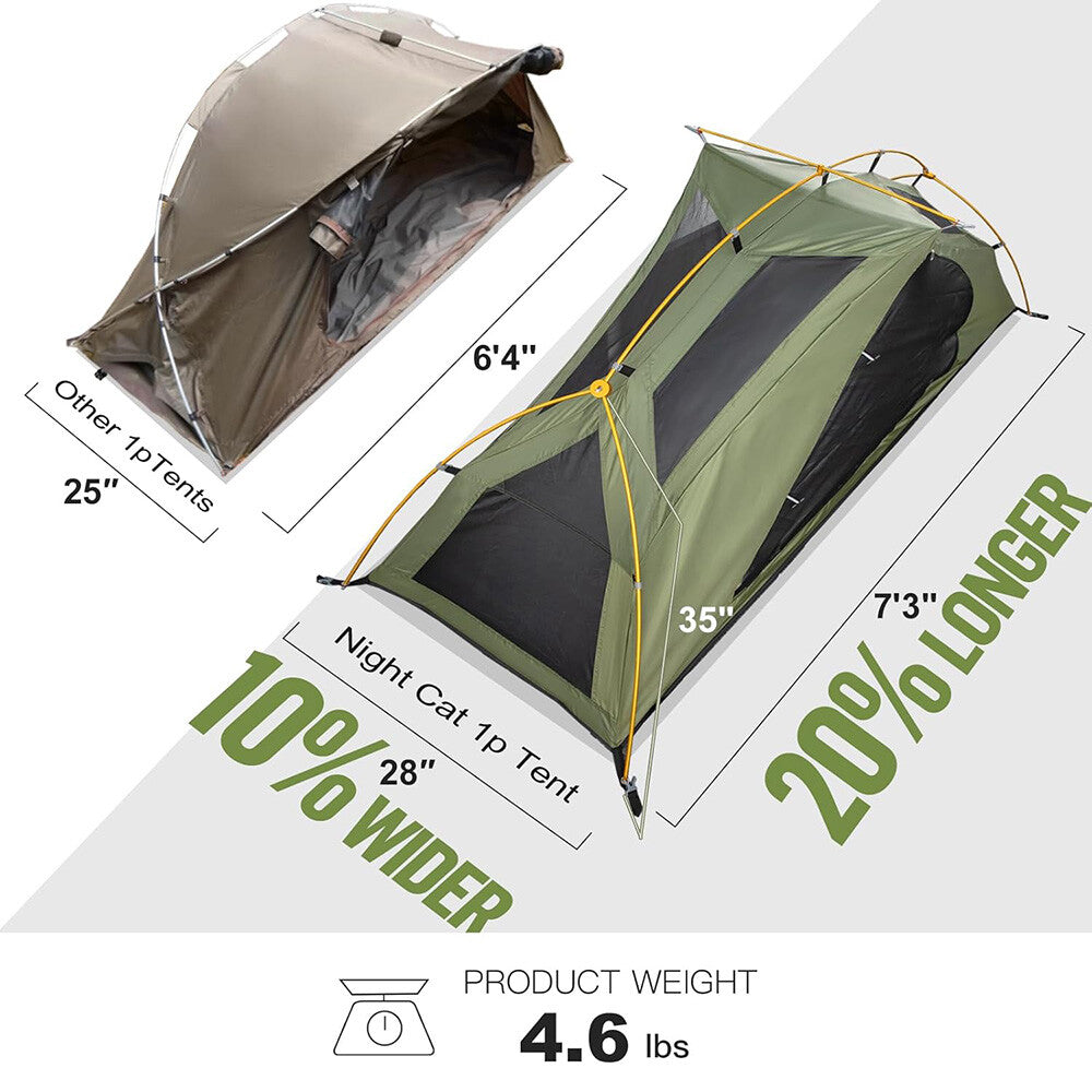 Outdoor Camping Tent and Cot Set with External Cover - Compact Elevated Design