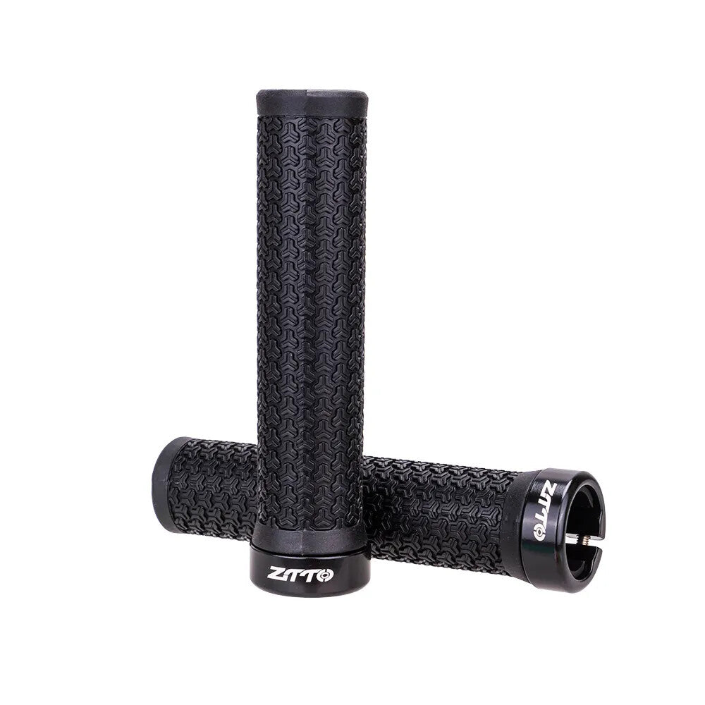 Lock-On Bicycle Handlebar Grips Rubber Shock-Proof Anti-Slip Comfort MTB Road