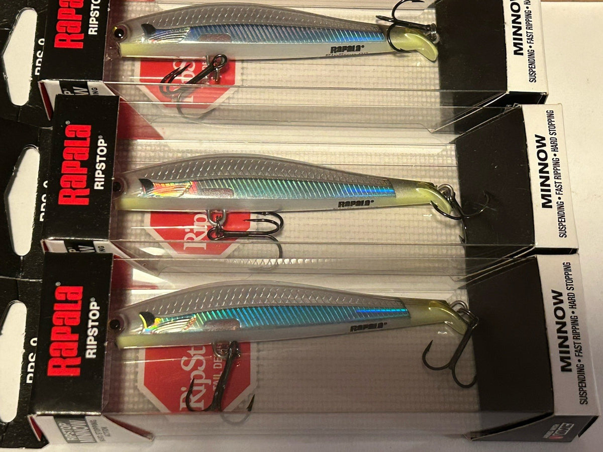 3-Pack Albino Shiner Rapala Ripstop Minnow Suspending Lures RPS-9