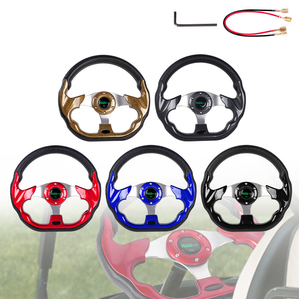 13-Inch Golf Cart Steering Wheel with Hub Adapter for EZGO Yamaha Club Car