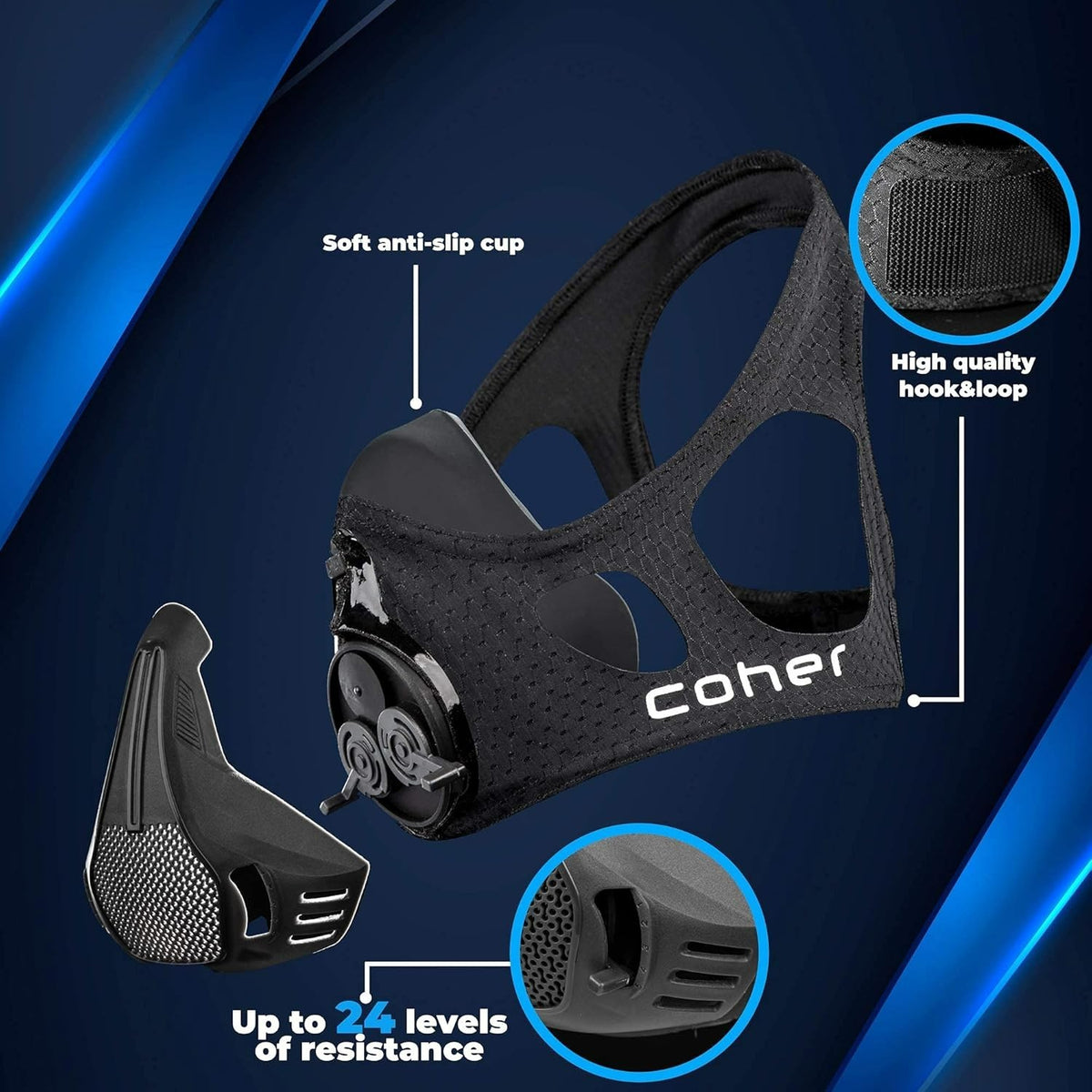 Workout Mask for Men and Women with Adjustable Resistance Levels - Breathing Exercise Mask