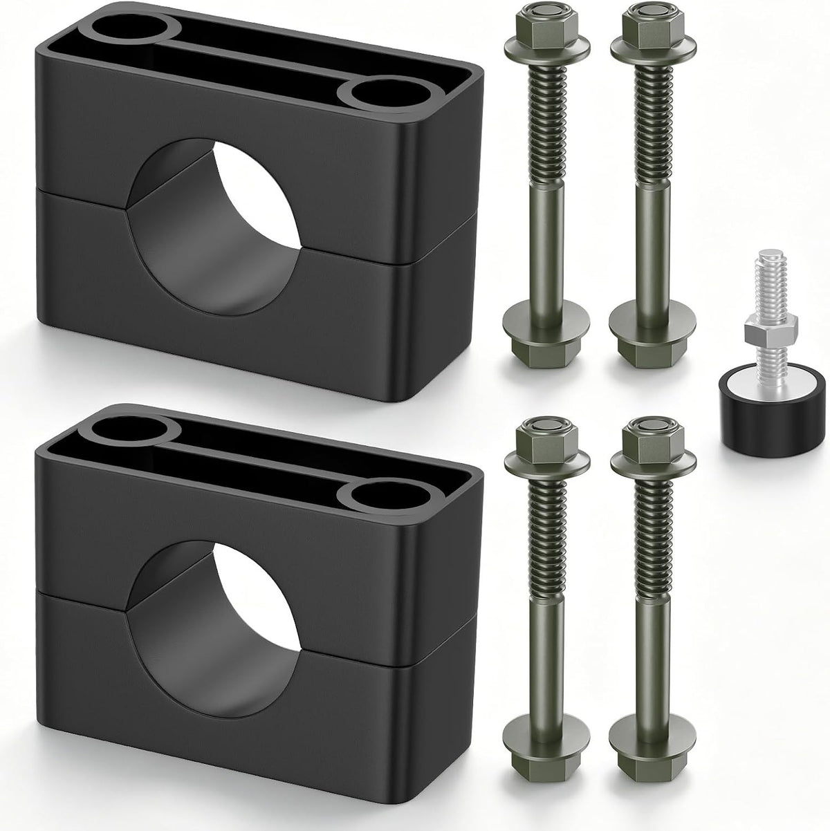 Golf Cart Brake Block Mounting Set with Screws and Nuts - Black