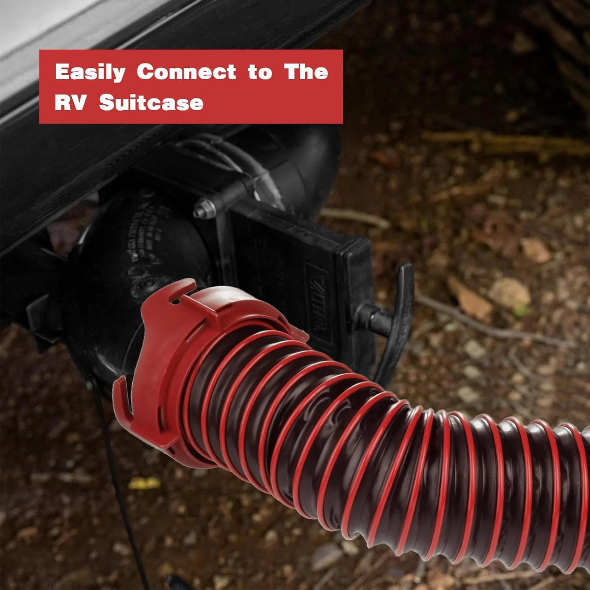 3 Ft RV Sewer Hose Kit with Leak-Proof Fittings, 90° Clear Elbow & Accessories