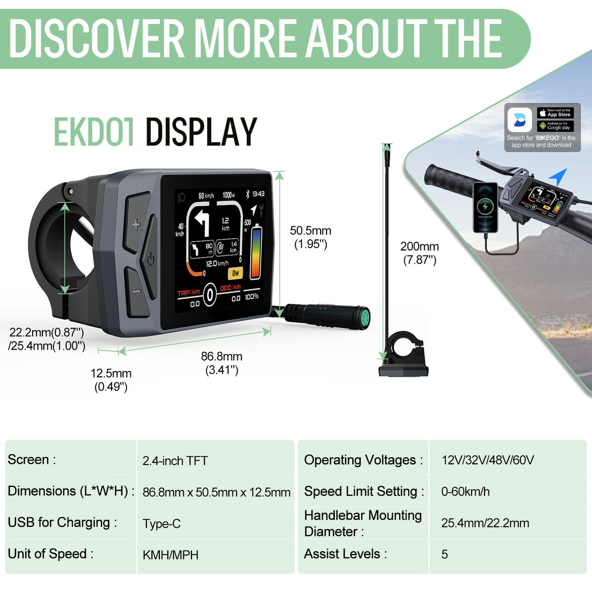 E-Bike Display Connector 5 Pin Female for TongSheng Mid Motor Models