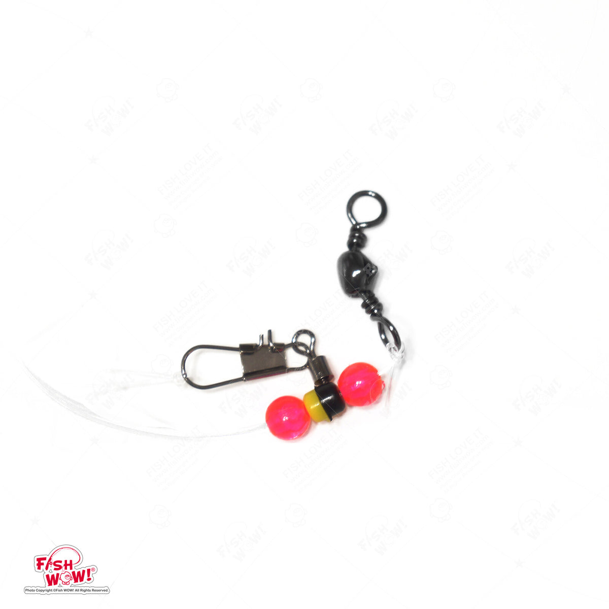 Fish WOW! Halibut Drift Rig with Octopus & Treble Hooks 25lb Test - 5 Pack