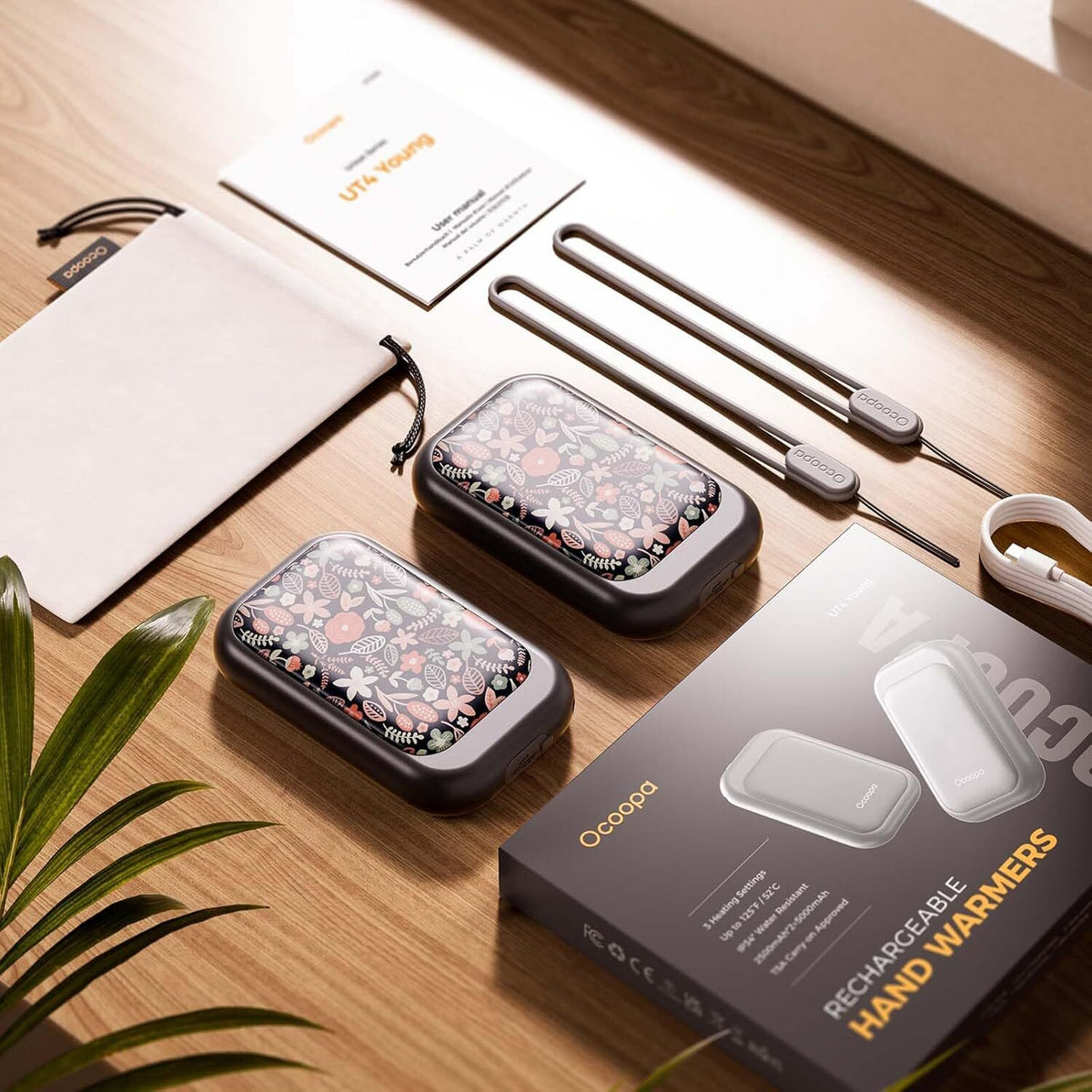 Rechargeable Hand Warmer with Magnetic Pairing - Portable 8-Hour USB Heater, 5000mAh