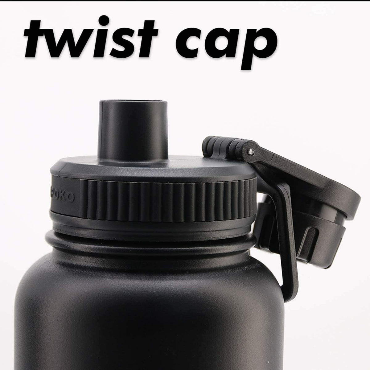 Replacement Twist Lid for Hydro Flask Wide Mouth Water Bottle - Black