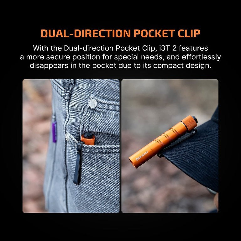 LED EDC Flashlight 200 Lumens with Deep Carry Clip - AAA & Rechargeable Compatible