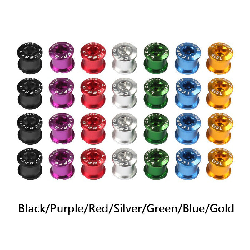 Bike Chainring Bolts Set - Alloy 6.5mm/8.5mm for Single, Double & Triple Speed