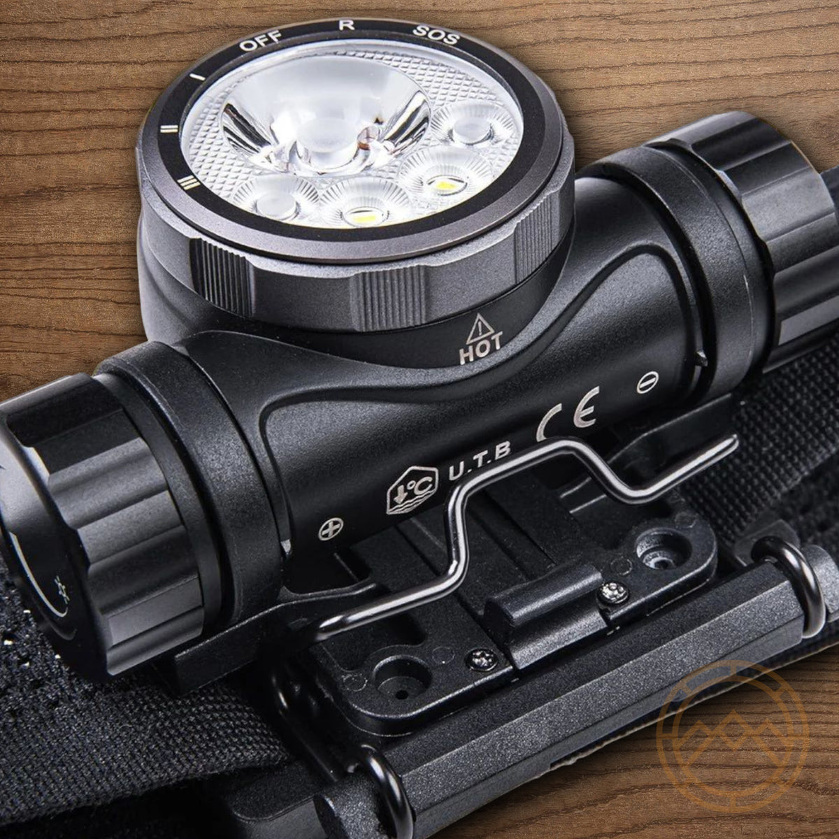 Rechargeable Helmet Light with Water and Impact Resistance, SOS Strobe, Dual LEDs