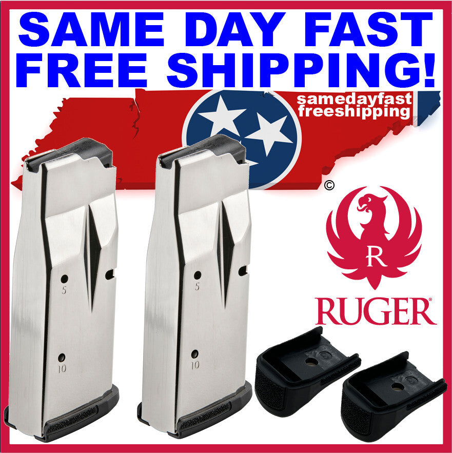 2-Pack Ruger MAX-9 9mm 10-Round Factory Magazines with Extensions