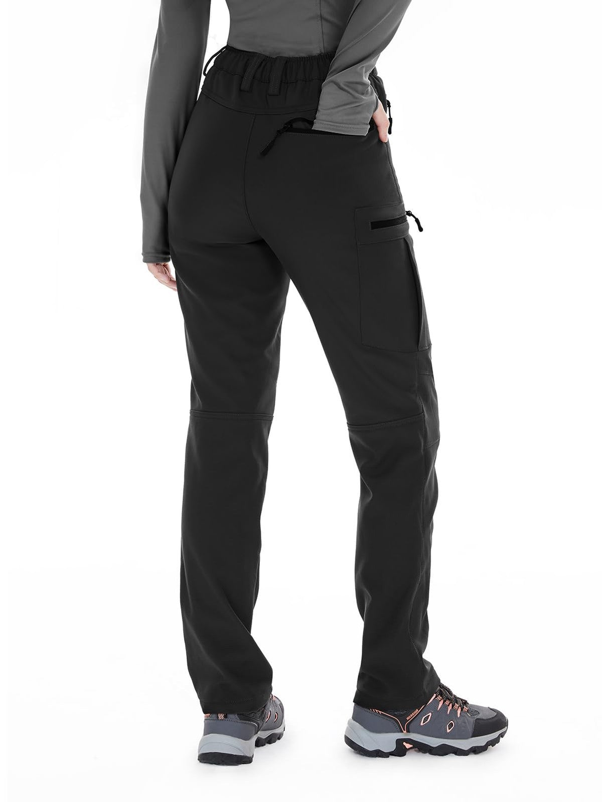 Water-Resistant Fleece-Lined Women's Hiking Pants - Size Medium