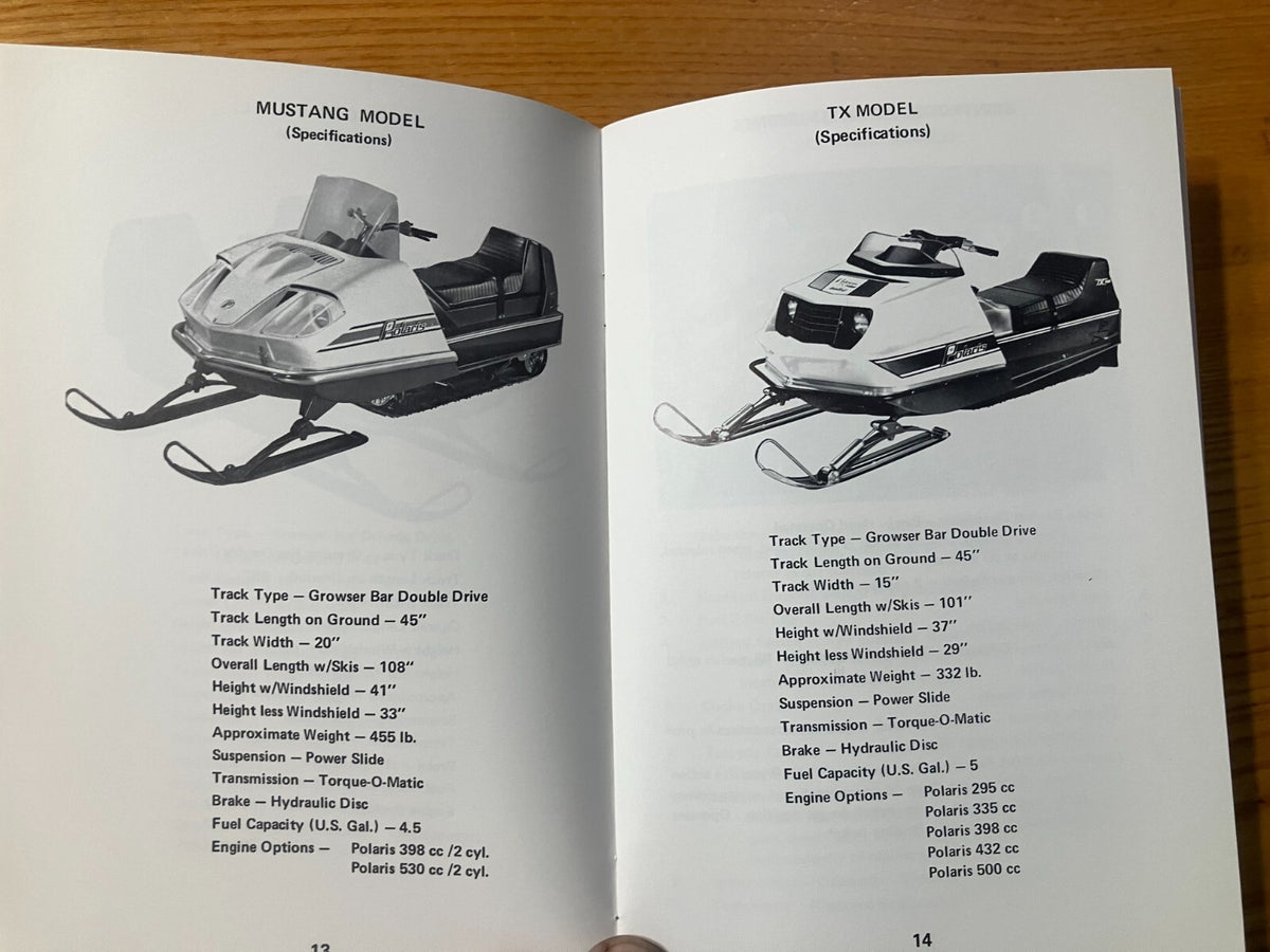 Vintage Polaris 1973 Owners Manual with Safety Brochure - ATV & Motorcycle