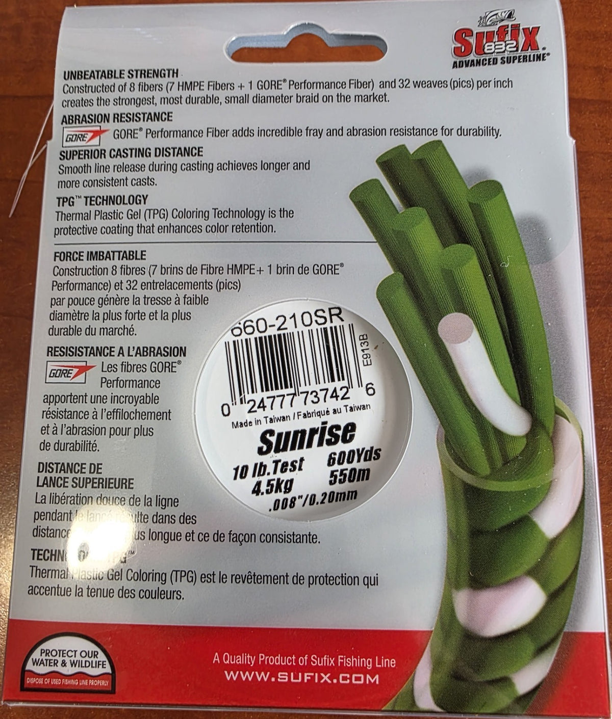 Fishing Line 10lb Test, 600 Yards, Sunrise Braid for Spinning & Casting
