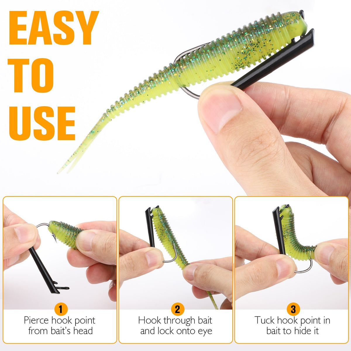 12PCS Weedless Texas Rig Fishing Hooks - 1/4 oz for Bass & Trout