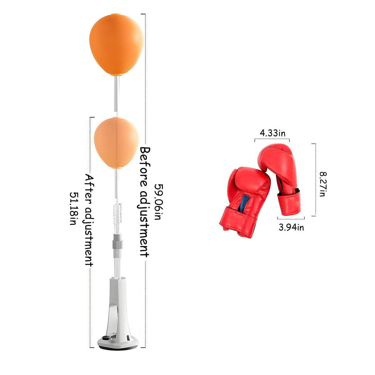 Reflex Boxing Bag with Stand for Kids and Teens - Adjustable & Space-Saving