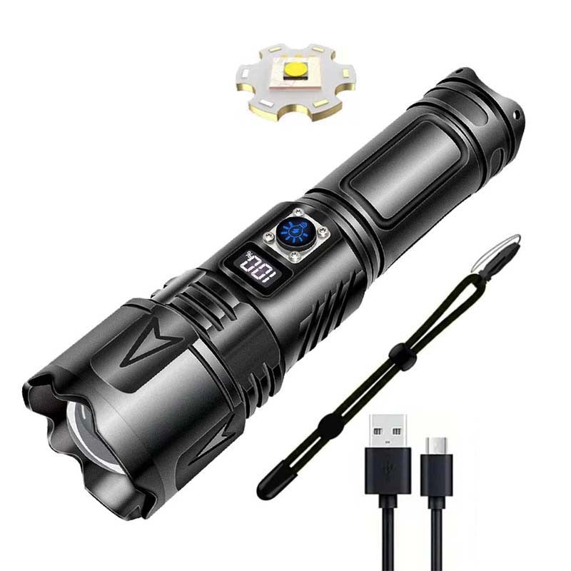 Rechargeable 2000000 Lumens LED Flashlight - High Power Tactical Torch