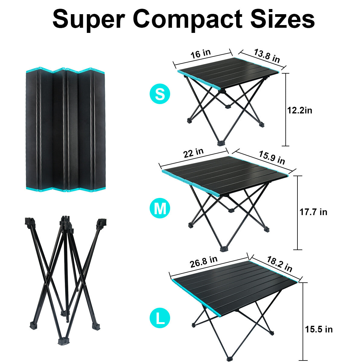 Portable Folding Camping Table Aluminum Outdoor Picnic & BBQ Surface