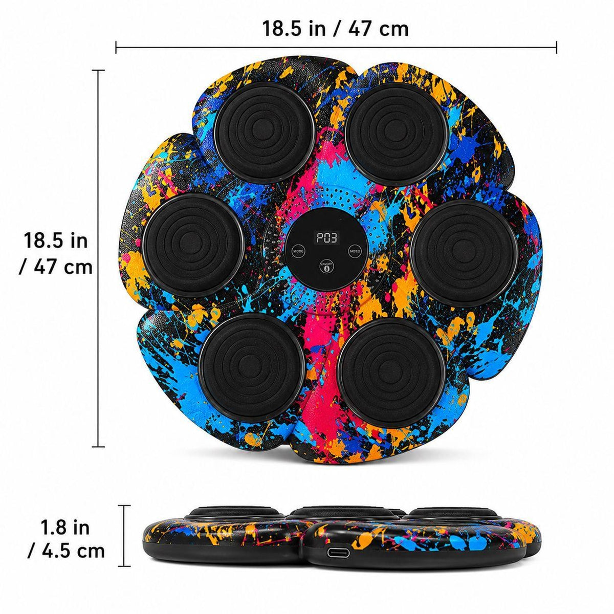 Bluetooth Music Boxing Machine with LED Targets and Workout Modes