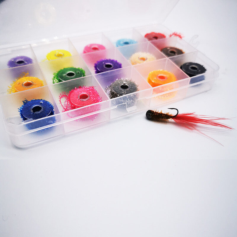 Fly Tying Materials - Crystal Flash Tinsel Chenille for Lures & Flies, 15pcs