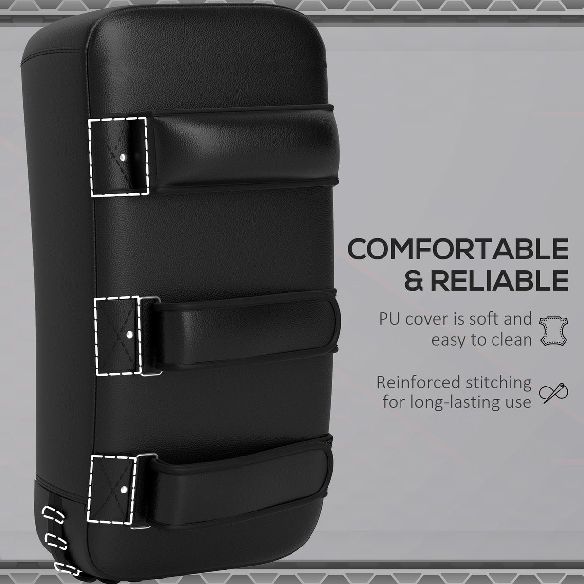 Muay Thai Kick Shield Punching Pad - Adjustable Curved Martial Arts Protection