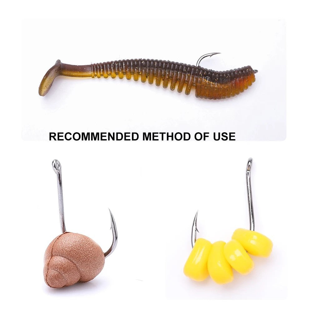 100pcs Ultra Sharp Carbon Steel Fishing Hooks - Offset Octopus Style