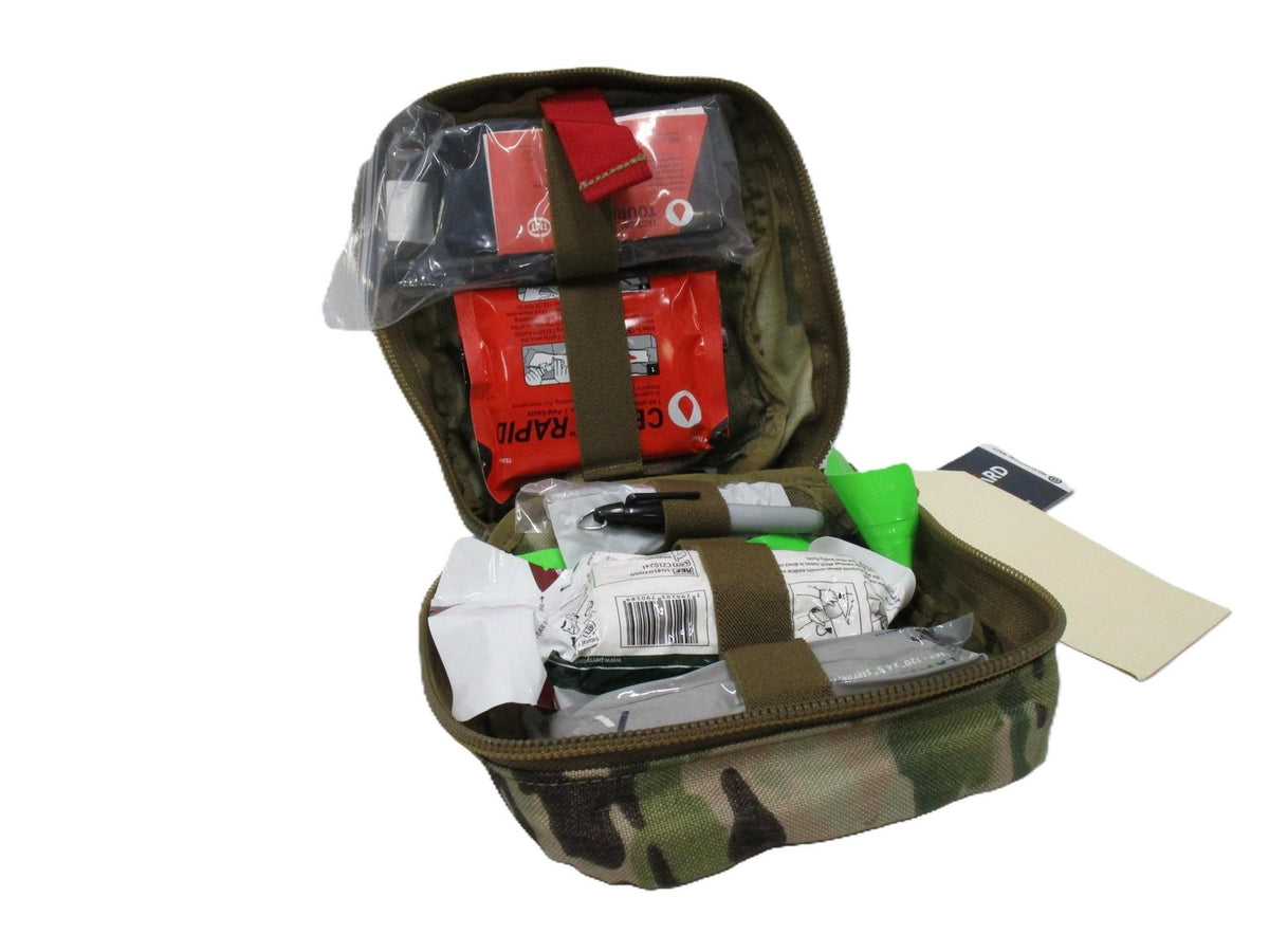 Military First Aid Kit with Trauma Supplies Tactical Bag Multicam