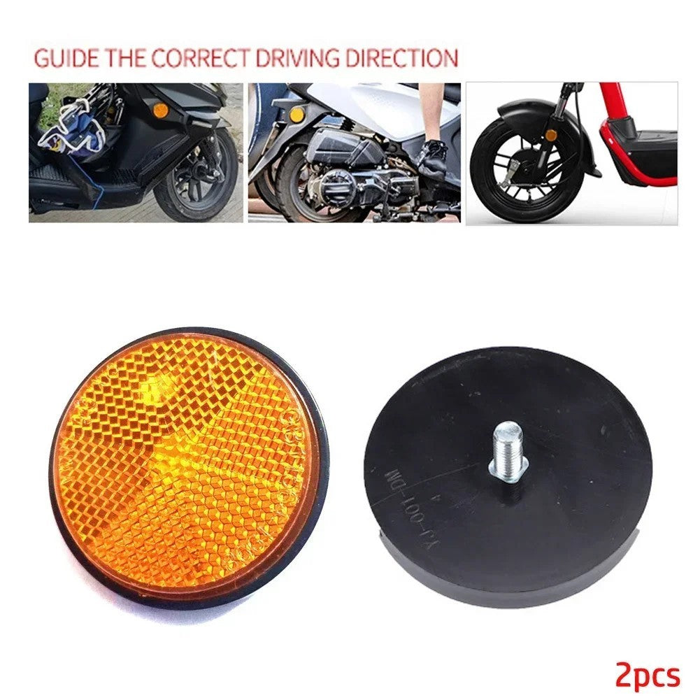 Universal Circular Safety Reflectors for Motorcycle ATV Truck - Bolt-On, High Visibility, Weatherproof