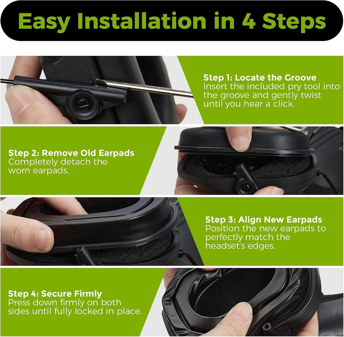 Silicone Cooling Gel Ear Pads for Walker's Razor & Safety Earmuffs - Noise Reduction & Comfort