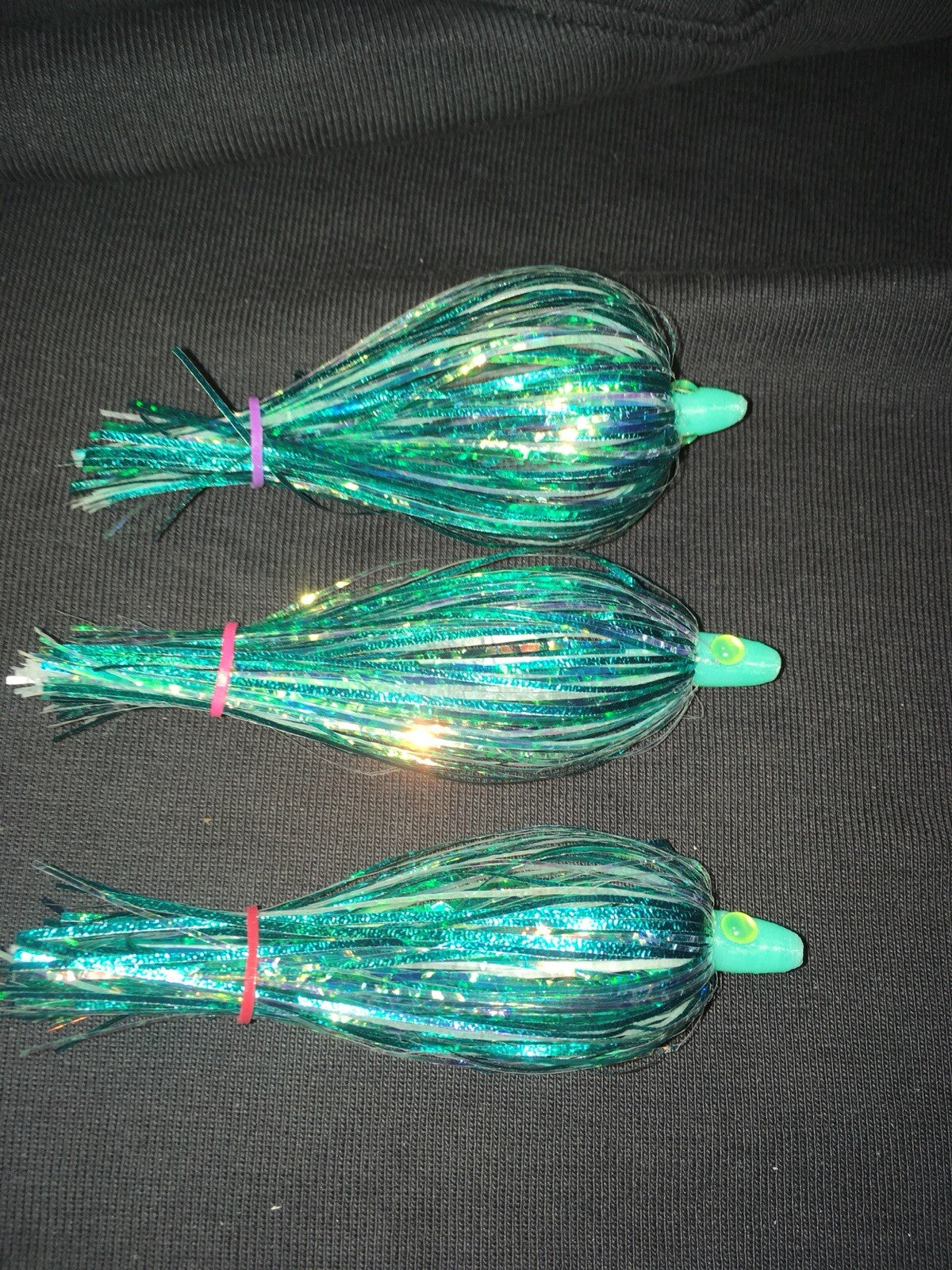 Salmon Trolling Flies Set of 5 - Green Dragon Series Unrigged Fishing Lures