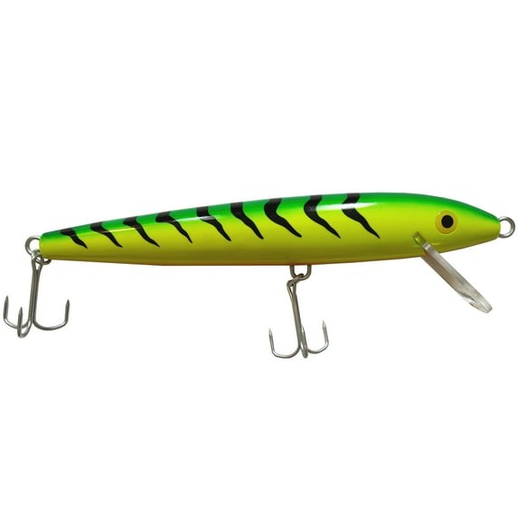 Giant 24.5-Inch Fishing Lure Decor Firetiger Wall Art - Green Yellow
