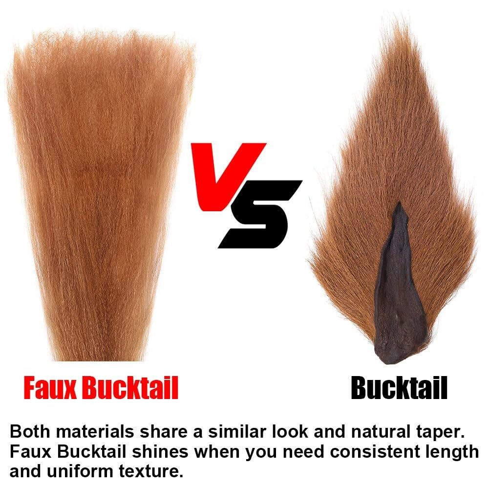 Fly Tying Materials Kit with Synthetic Bucktail Hair - 12 & 16 Colors