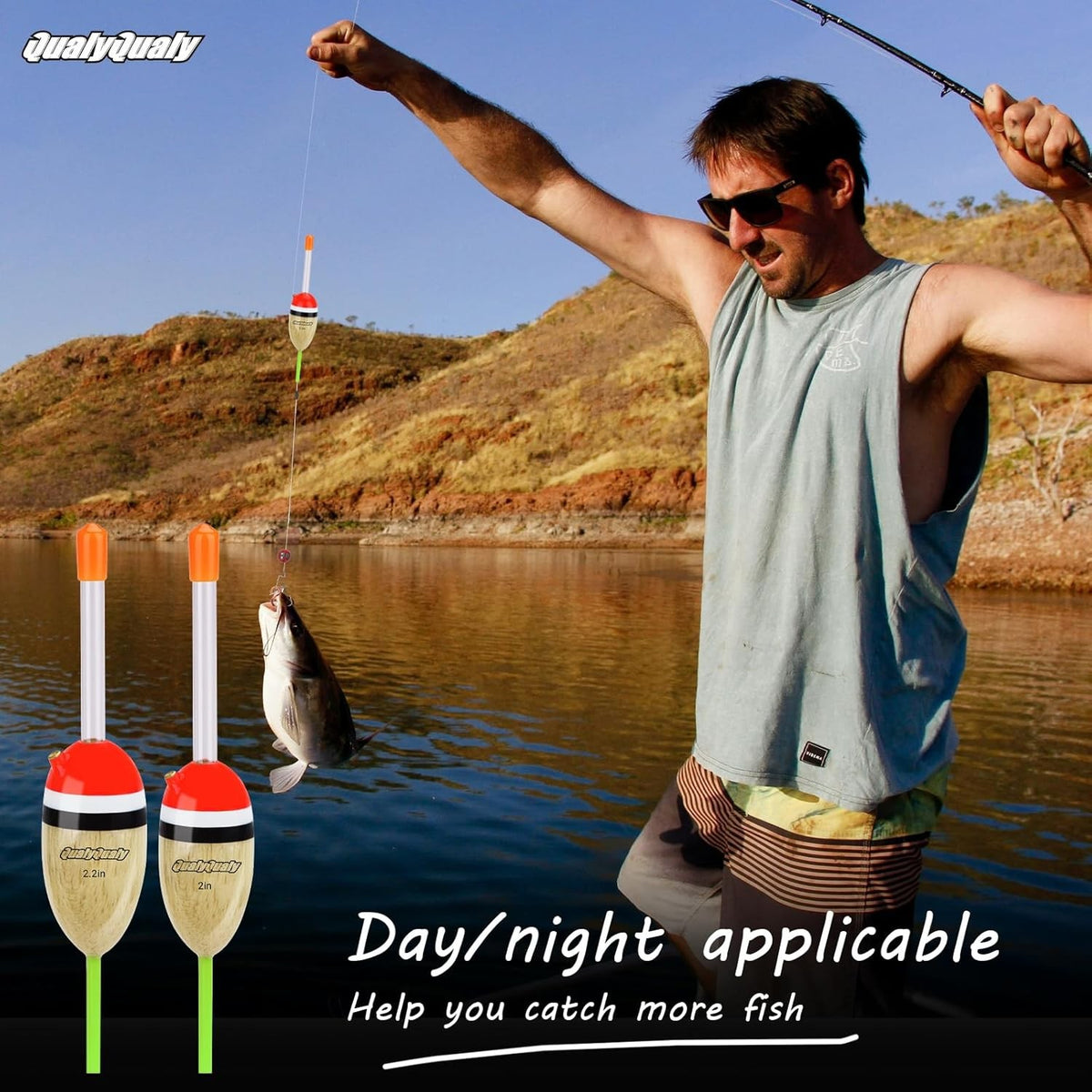 Lighted Fishing Floats Set with Glow Sticks for Night Fishing - 5 Pcs