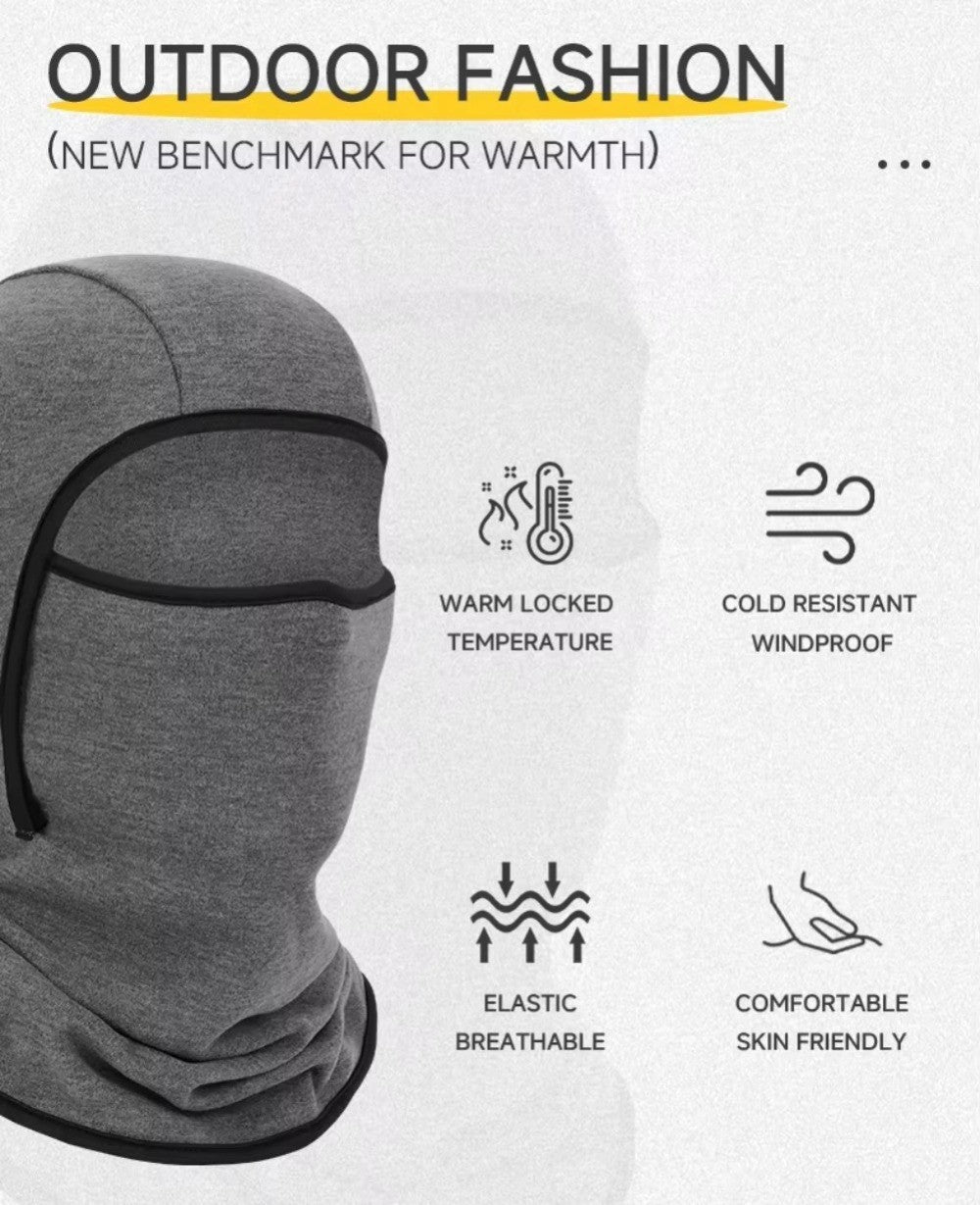 Unisex Winter Full Face Ski Mask Balaclava for Outdoor Sports - Black