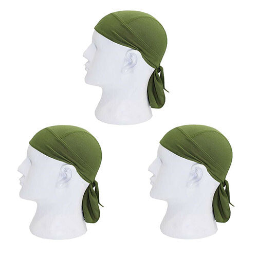 3 Pack Skull Cap Motorcycle Head Wrap Tie Durag Beanie Cycling Bandana
