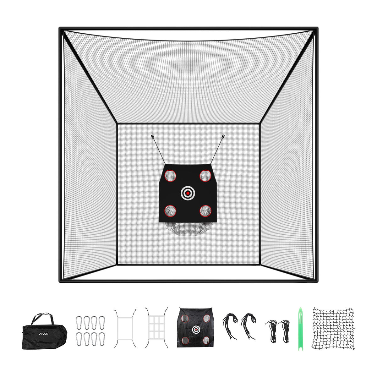 10x10ft Golf Batting Cage for Indoor Outdoor Practice - Stable & Durable