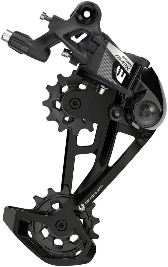 12-Speed Bicycle Rear Derailleur Long Cage Max 52T - Black
