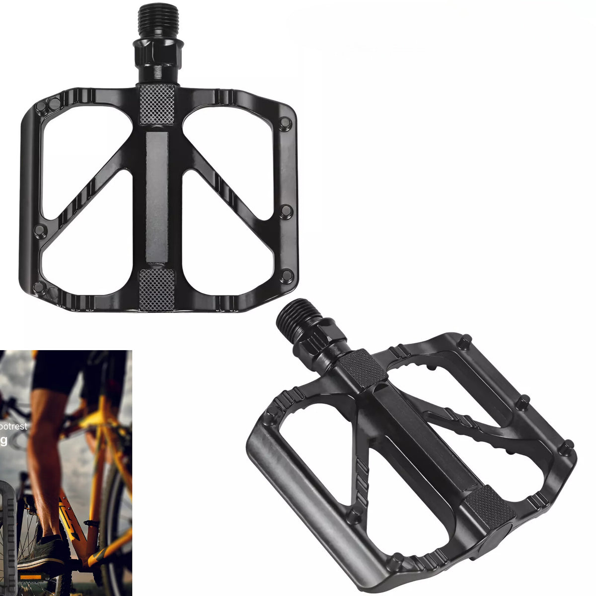 Aluminum Alloy Bike Pedals with Sealed Bearings for MTB Road Cycling - Non-Slip 9/16"